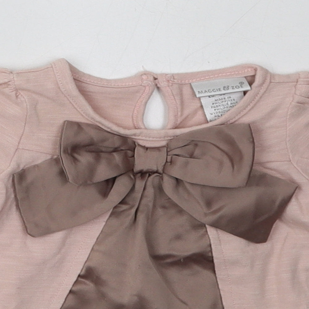 Maggie & Zoe Girls Pink  Coir Basic Casual Size 3 Years Crew Neck Button