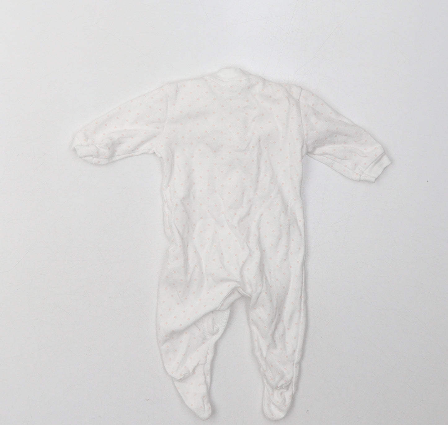 F&F Girls White Geometric Cotton Babygrow One-Piece Size Newborn  Buckle