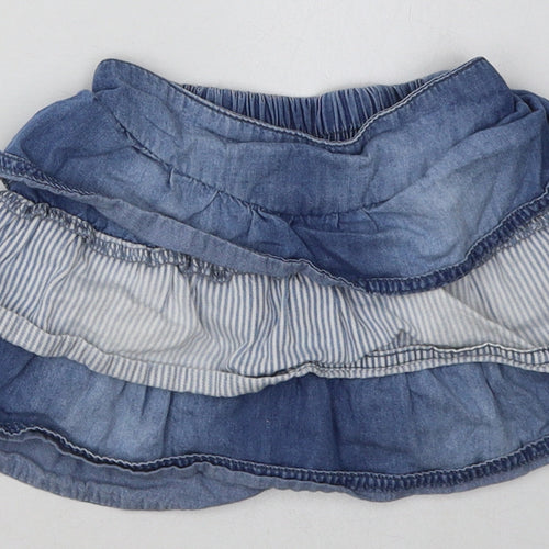 George Girls Blue Striped Cotton A-Line Skirt Size 2 Years  Regular