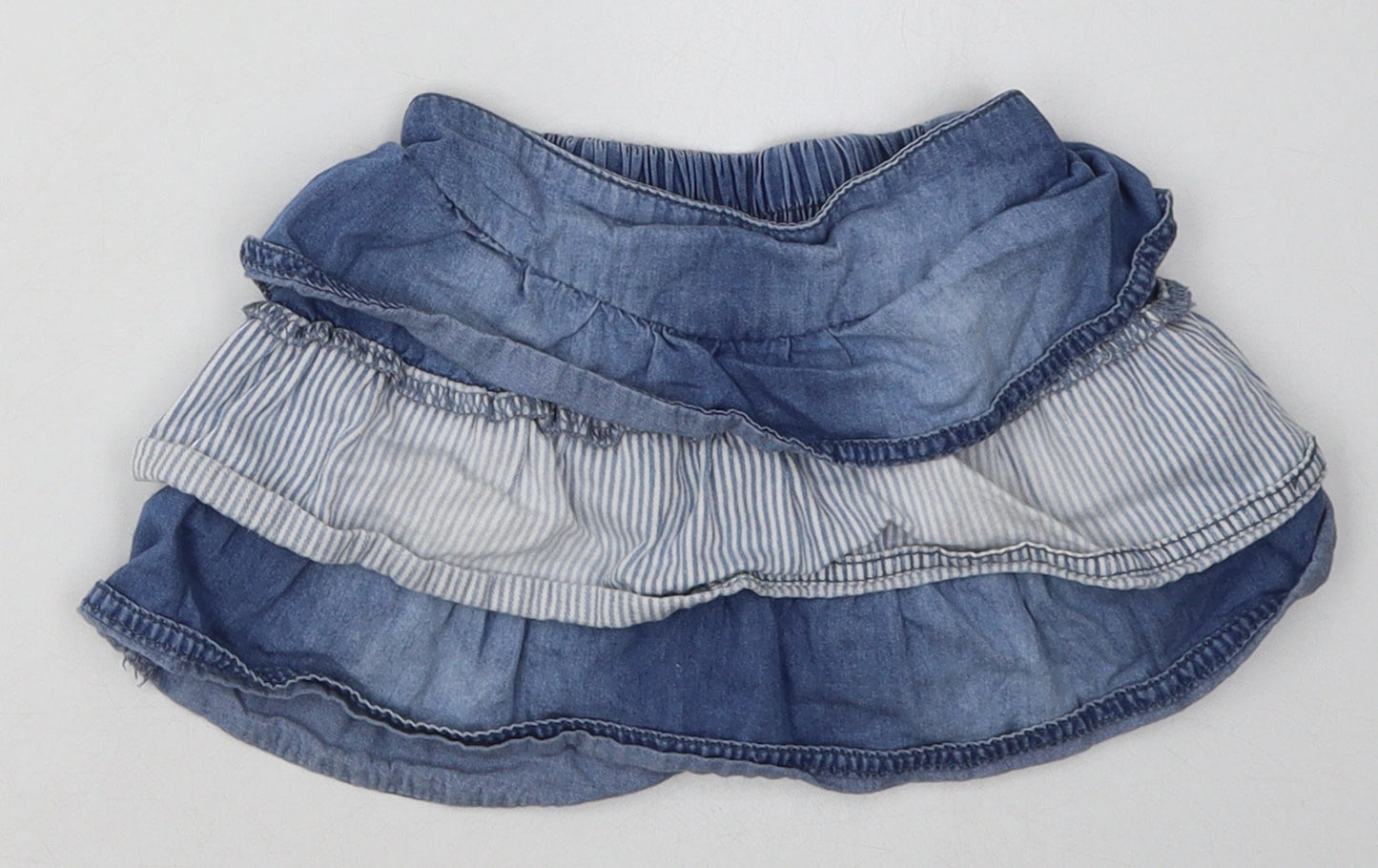 George Girls Blue Striped Cotton A-Line Skirt Size 2 Years  Regular