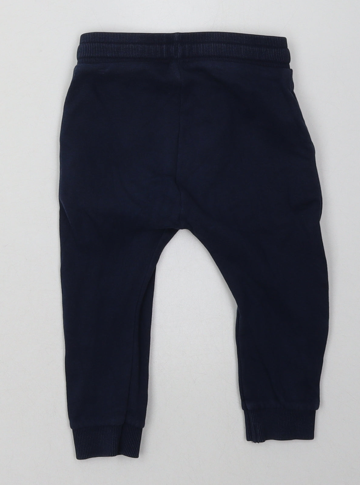 Matalan Boys Blue  Cotton Jogger Trousers Size 12-18 Months  Tie