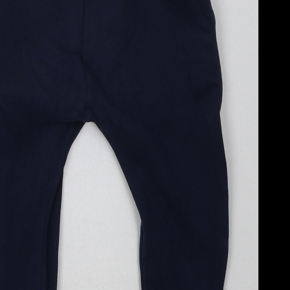 Matalan Boys Blue  Cotton Jogger Trousers Size 12-18 Months  Tie