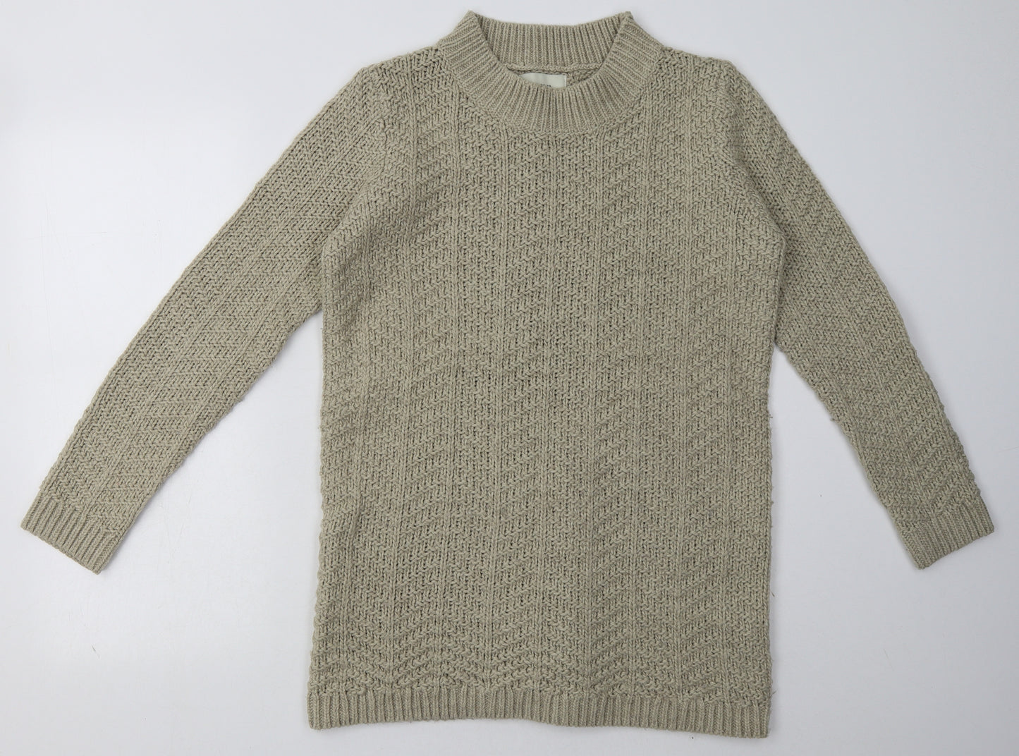Matalan Womens Beige Geometric Acrylic Pullover Sweatshirt Size M  Pullover