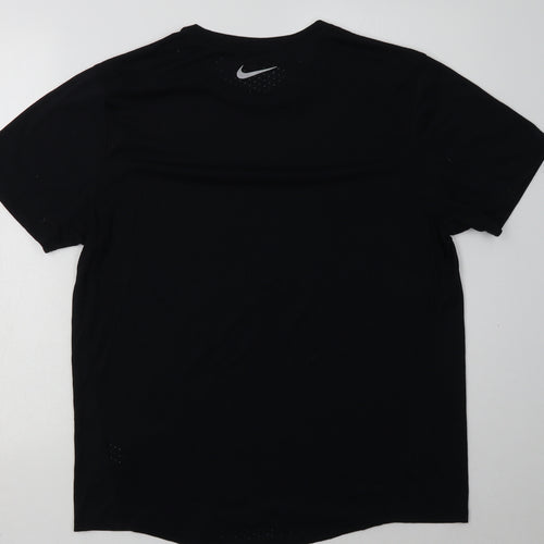 Nike Mens Black  Polyester Basic T-Shirt Size L Crew Neck Pullover