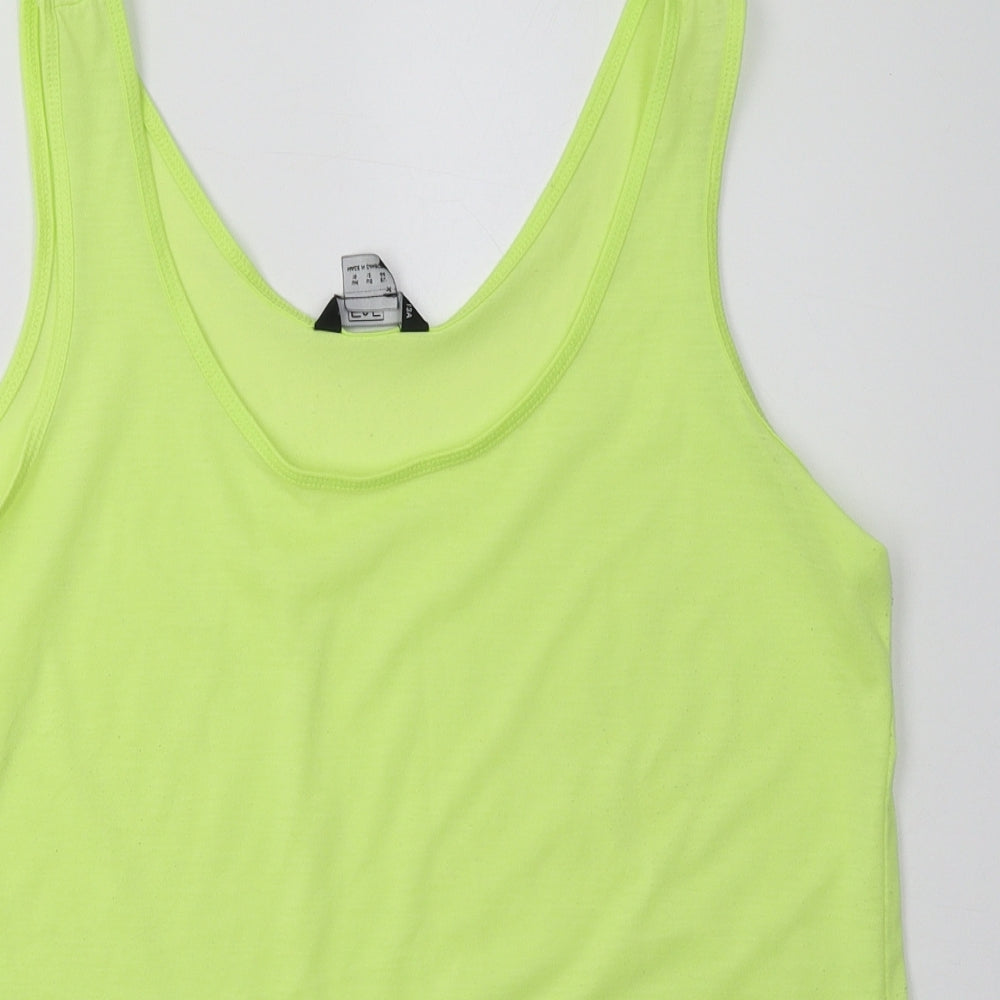 F&F Womens Green  Polyester Basic Tank Size 16 Scoop Neck Pullover