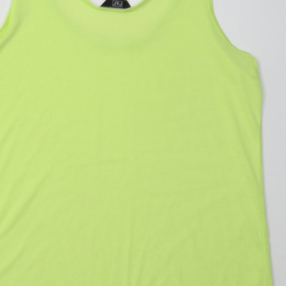 F&F Womens Green  Polyester Basic Tank Size 16 Scoop Neck Pullover