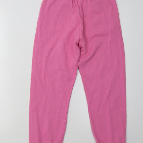 Zara Girls Pink  Cotton Jogger Trousers Size 9 Months  Regular Tie