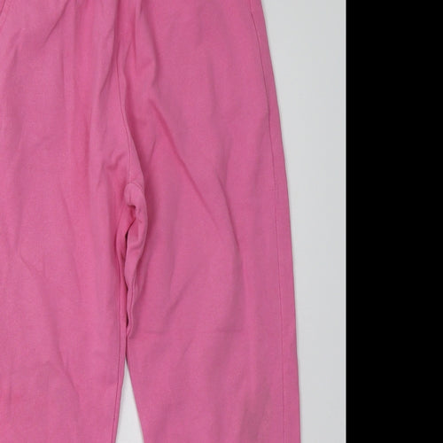 Zara Girls Pink  Cotton Jogger Trousers Size 9 Months  Regular Tie