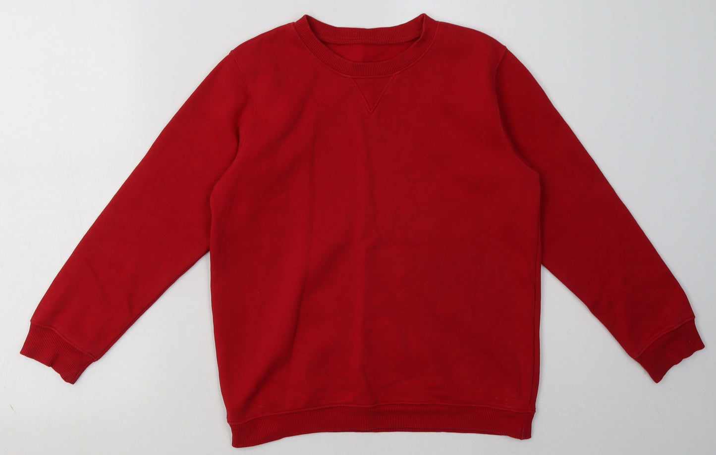 Matalan Girls Red  Cotton Pullover Sweatshirt Size 9 Years  Pullover - School Wear