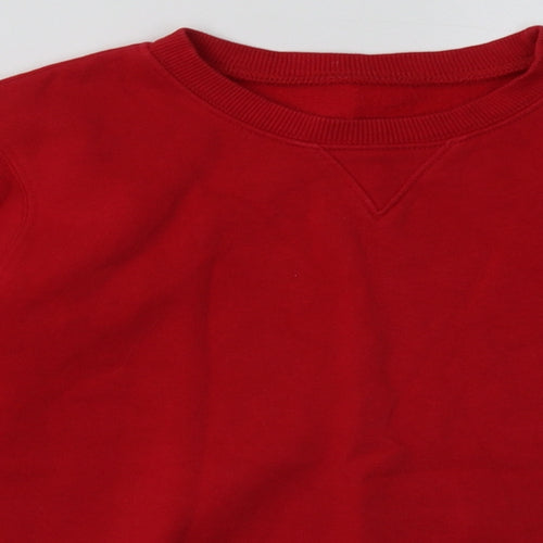 Matalan Girls Red  Cotton Pullover Sweatshirt Size 9 Years  Pullover - School Wear