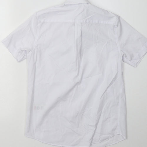 Marks and Spencer Boys White  Polyester Basic Button-Up Size 10-11 Years Collared Button - School Wear