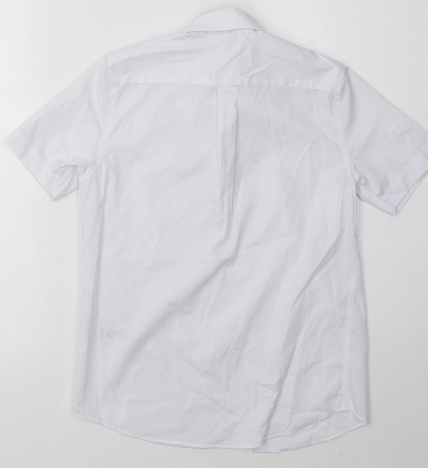 Marks and Spencer Boys White  Polyester Basic Button-Up Size 10-11 Years Collared Button - School Wear