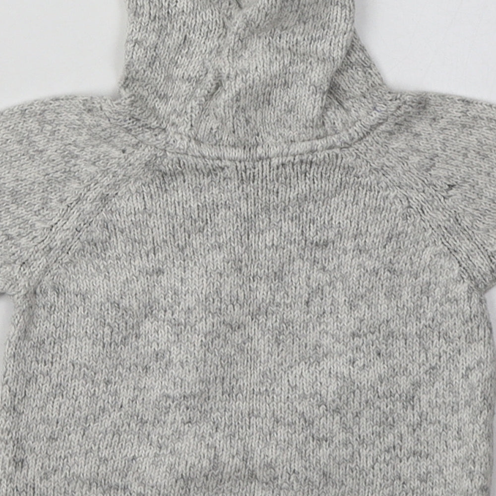 NEXT Boys Grey Geometric Cotton Basic Casual Size 6-9 Months Crew Neck Pullover - Star Print