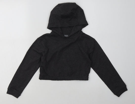 Studio Girls Grey  Cotton Pullover Hoodie Size 6-7 Years  Pullover - Cropped