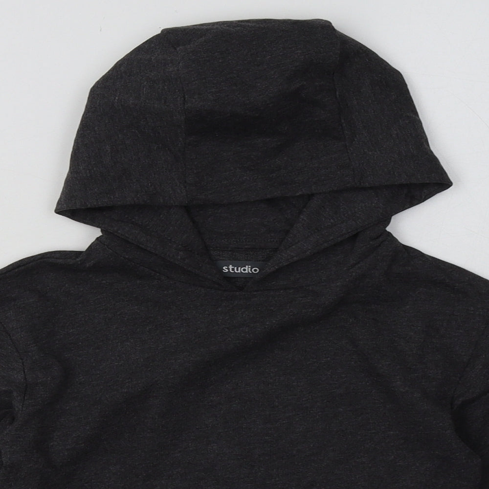 Studio Girls Grey  Cotton Pullover Hoodie Size 6-7 Years  Pullover - Cropped