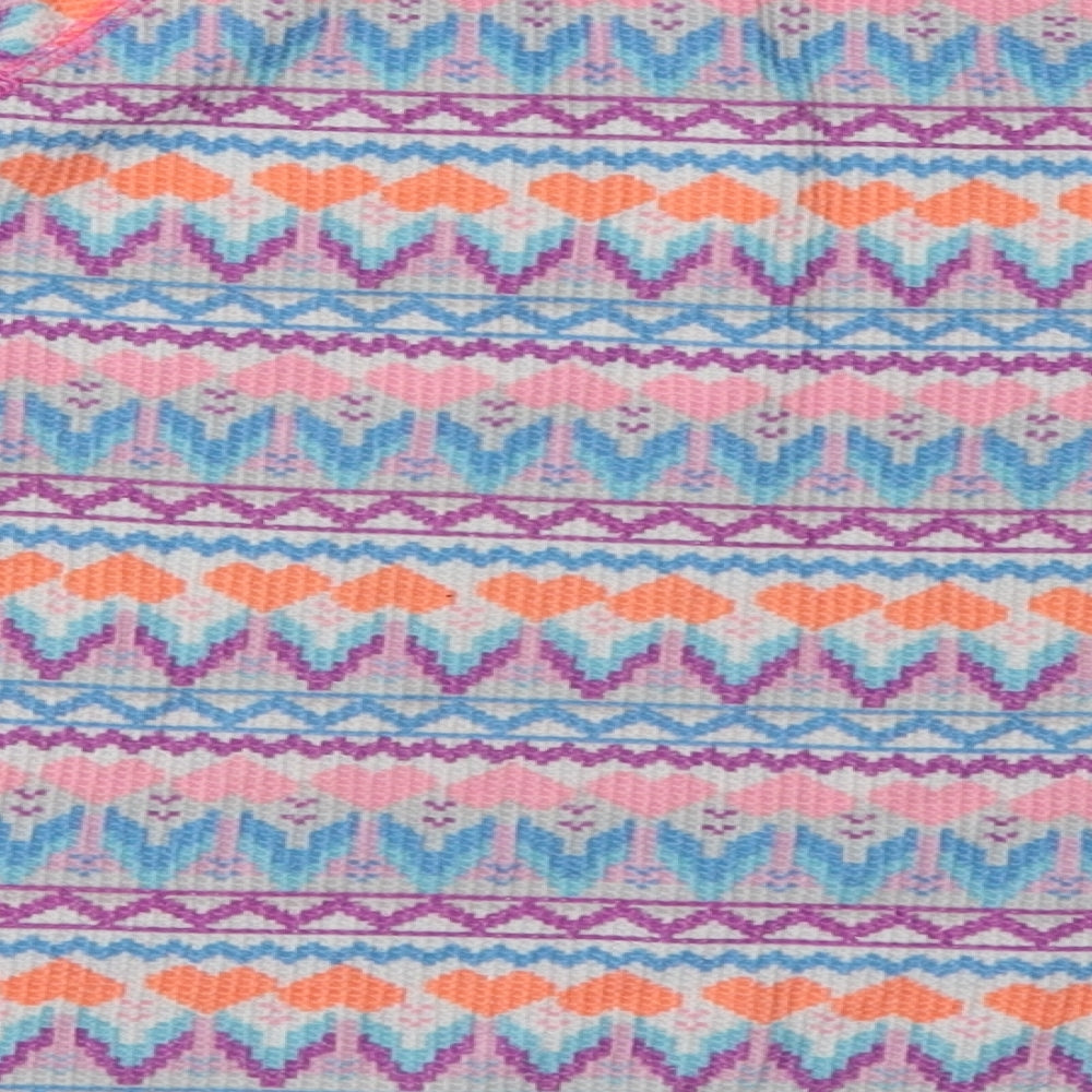 Matalan Girls Pink Geometric Cotton Basic Casual Size 10 Years Crew Neck Pullover