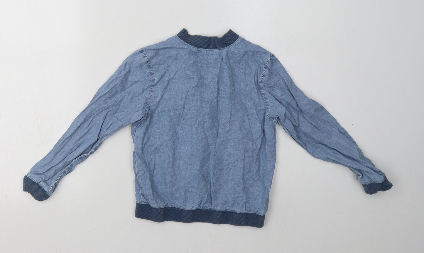 George Girls Blue Floral  Basic Jacket Jacket Size 5-6 Years  Zip