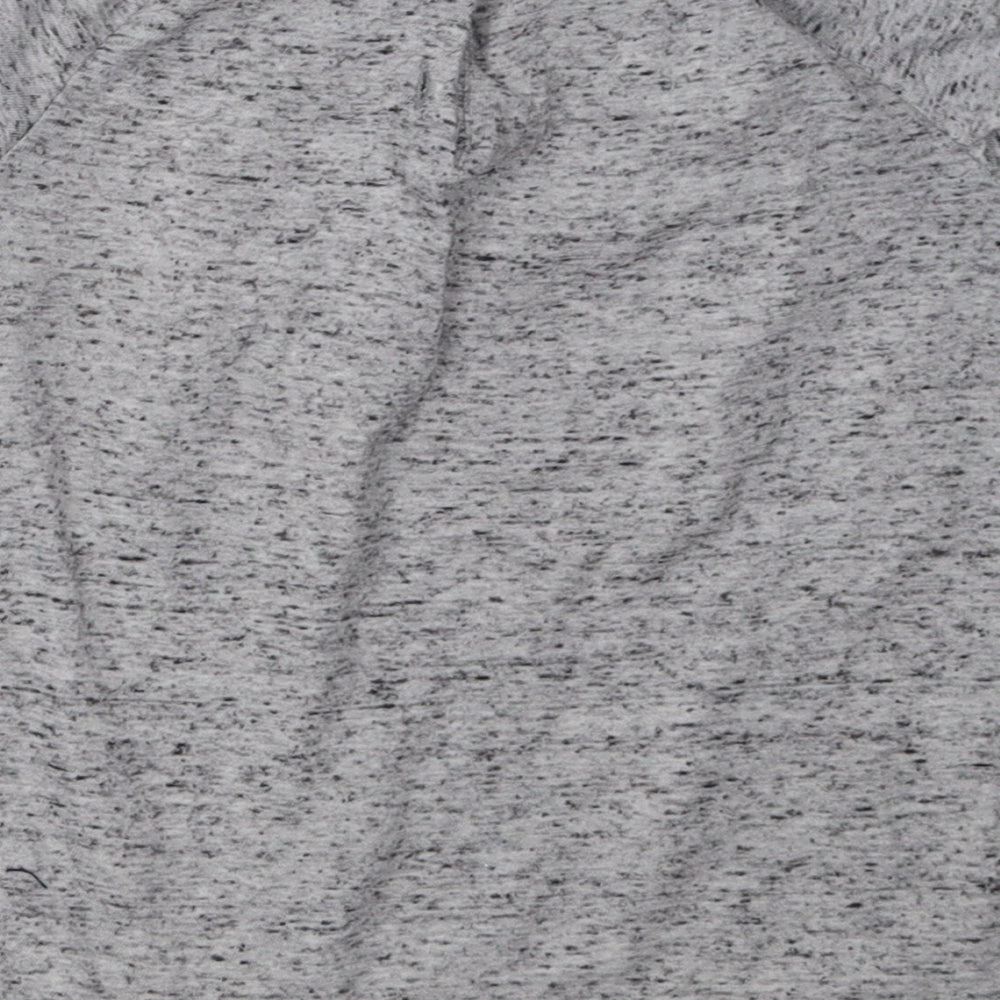 NEXT Girls White Floral Polyester Basic T-Shirt Size 7 Years Crew Neck Button