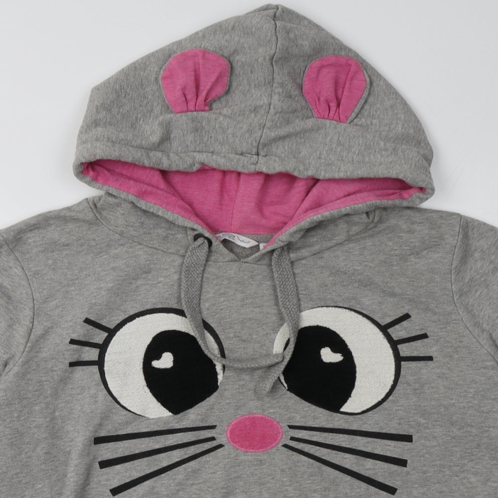 New Look Womens Grey  Polyester Pullover Hoodie Size 14  Pullover - mouse