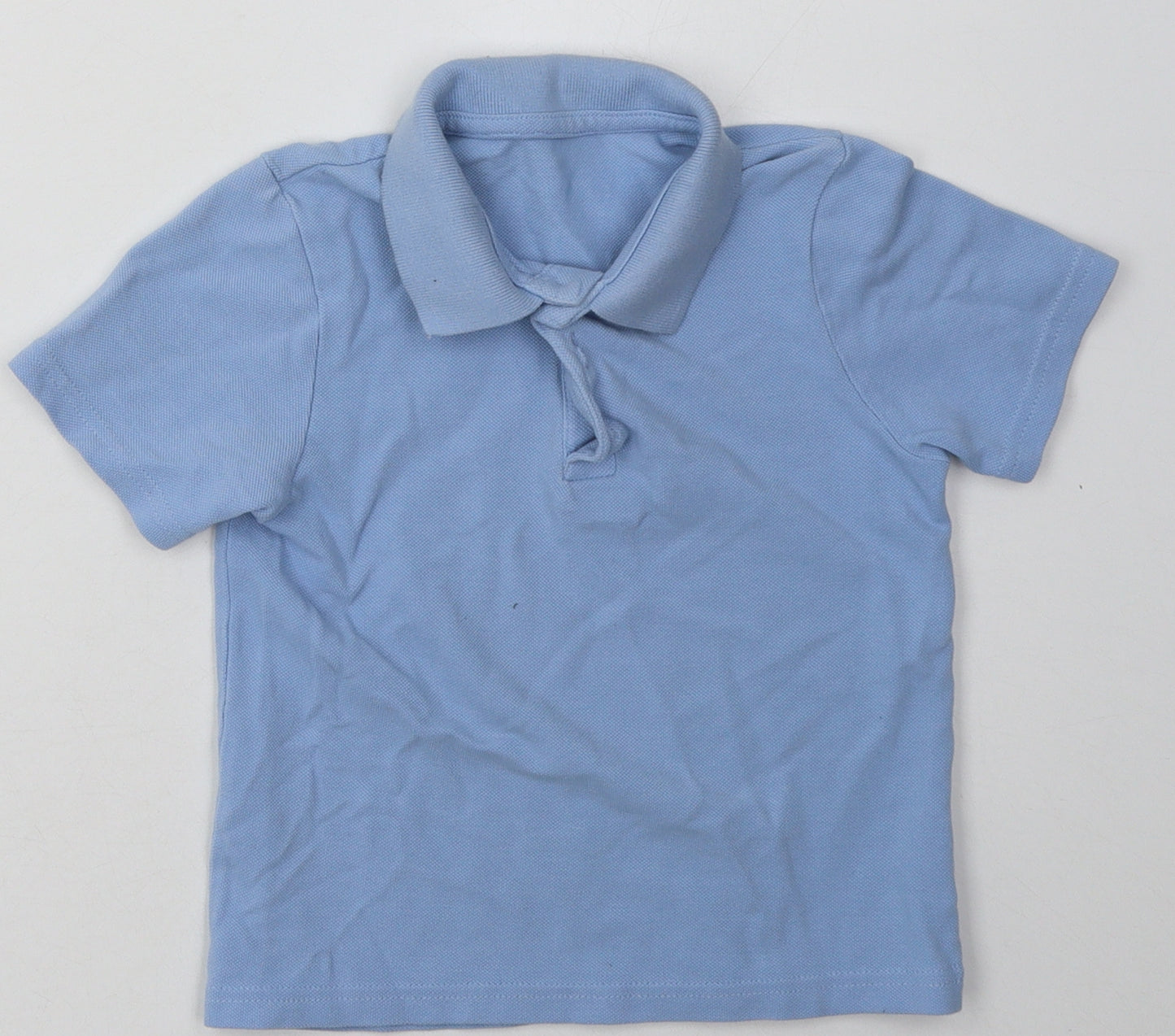 Matalan Boys Blue  Cotton Basic Polo Size 5 Years Collared Button - School Wear