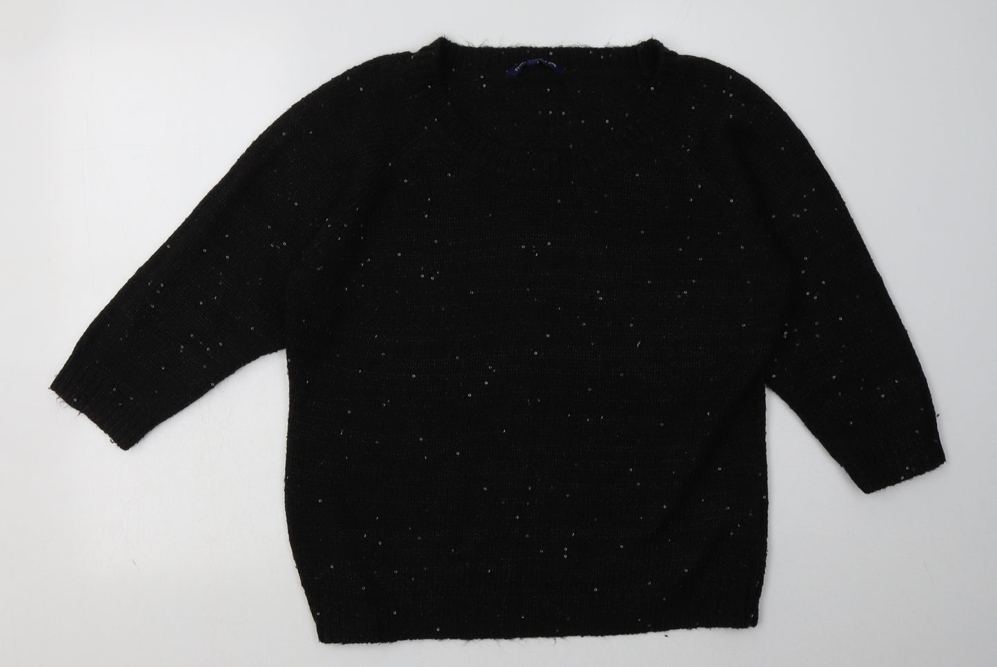 Store Twenty One Womens Black  Acrylic Pullover Sweatshirt Size L  Pullover - Sequin Detail
