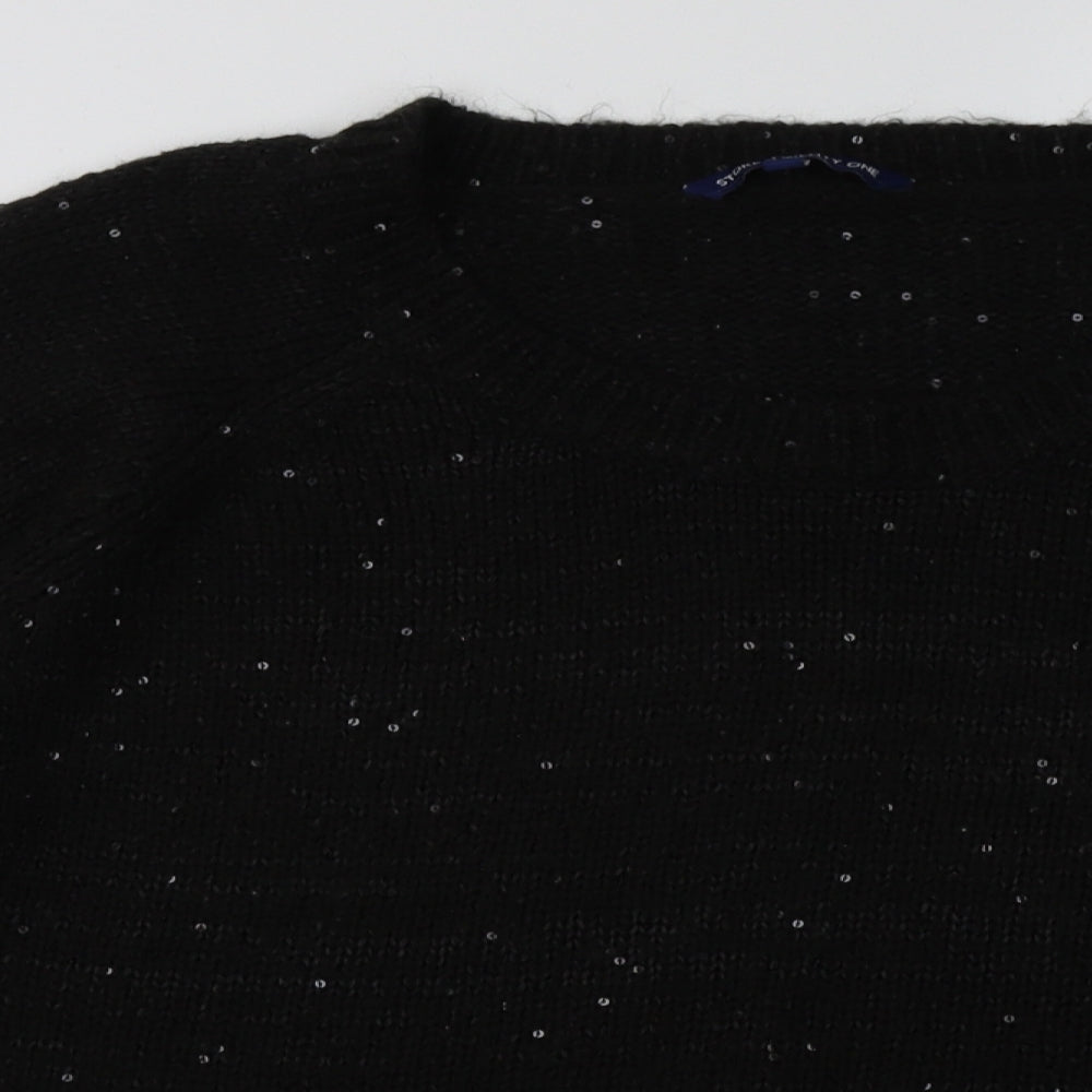Store Twenty One Womens Black  Acrylic Pullover Sweatshirt Size L  Pullover - Sequin Detail