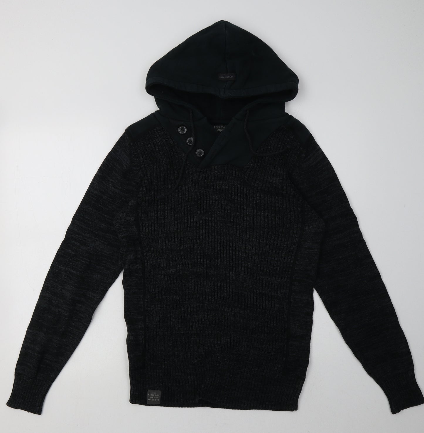 NEXT Mens Grey  Cotton Pullover Hoodie Size S