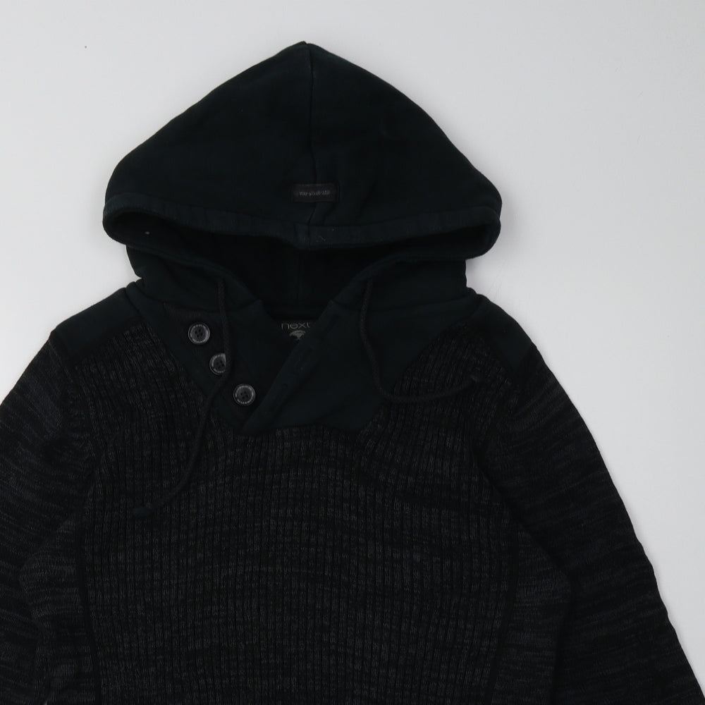 NEXT Mens Grey  Cotton Pullover Hoodie Size S