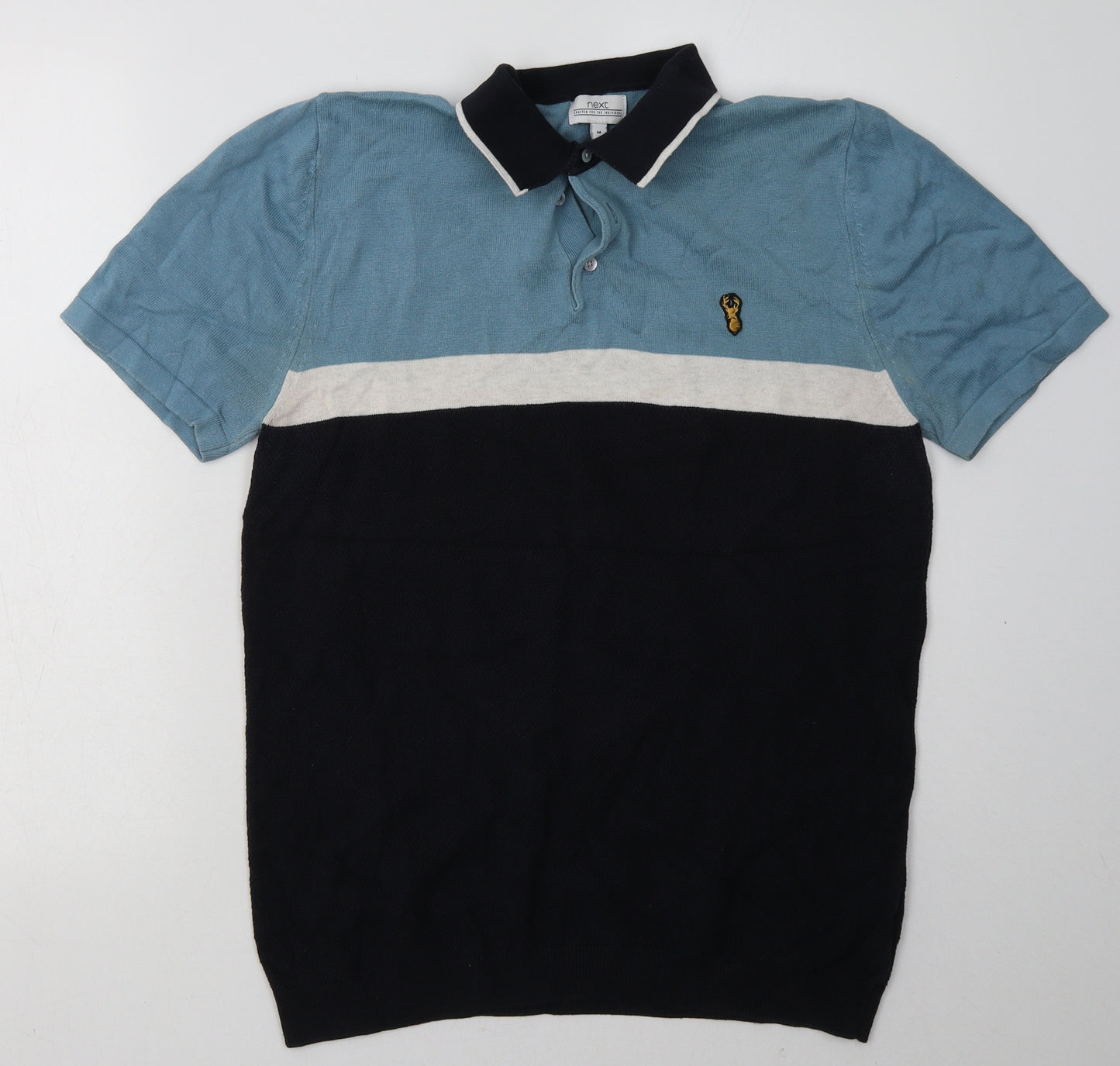 NEXT Mens Blue Striped Cotton Pullover Sweatshirt Size M
