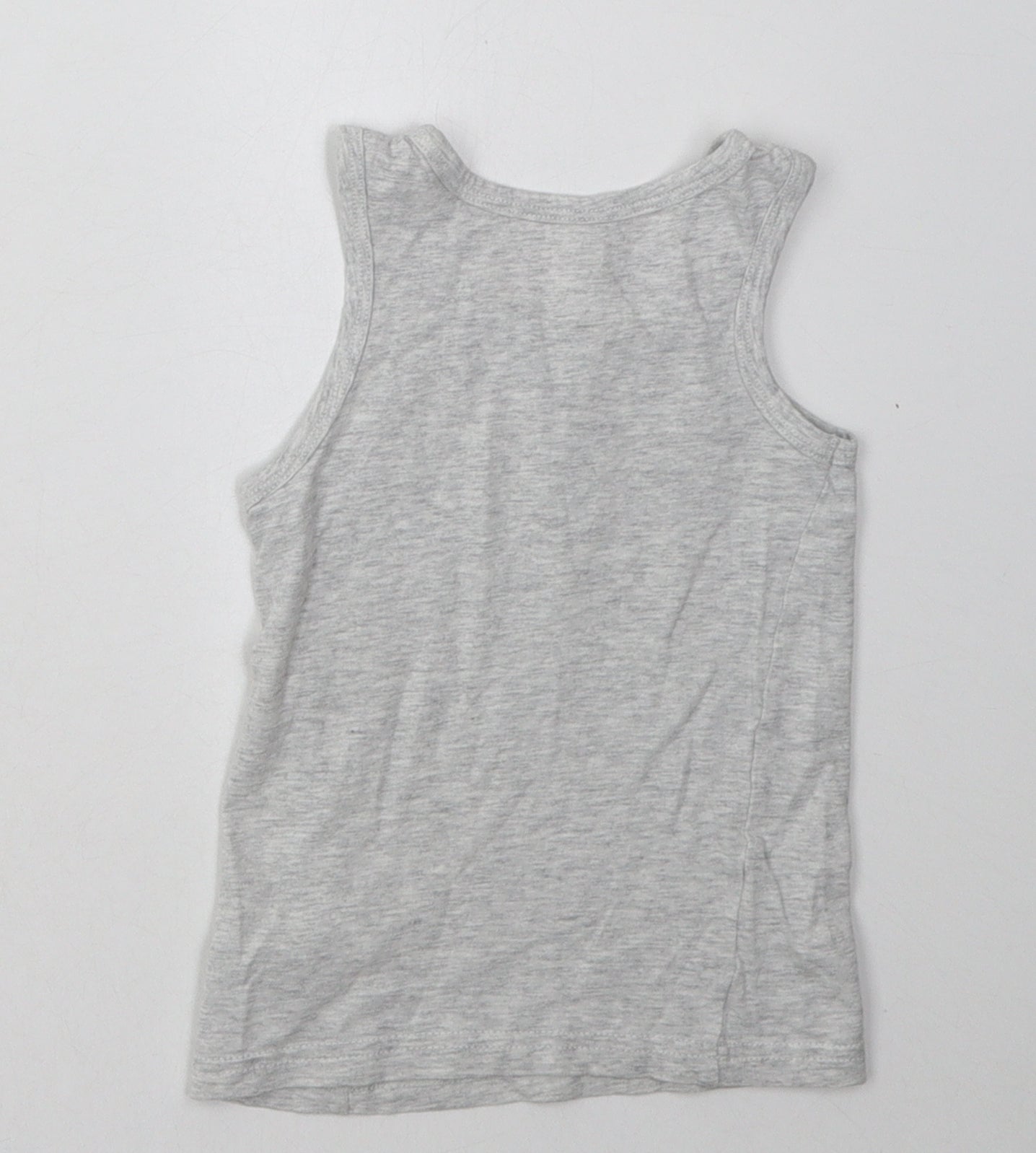 F&F Boys Grey  Cotton Basic Tank Size 3-4 Years Scoop Neck Pullover