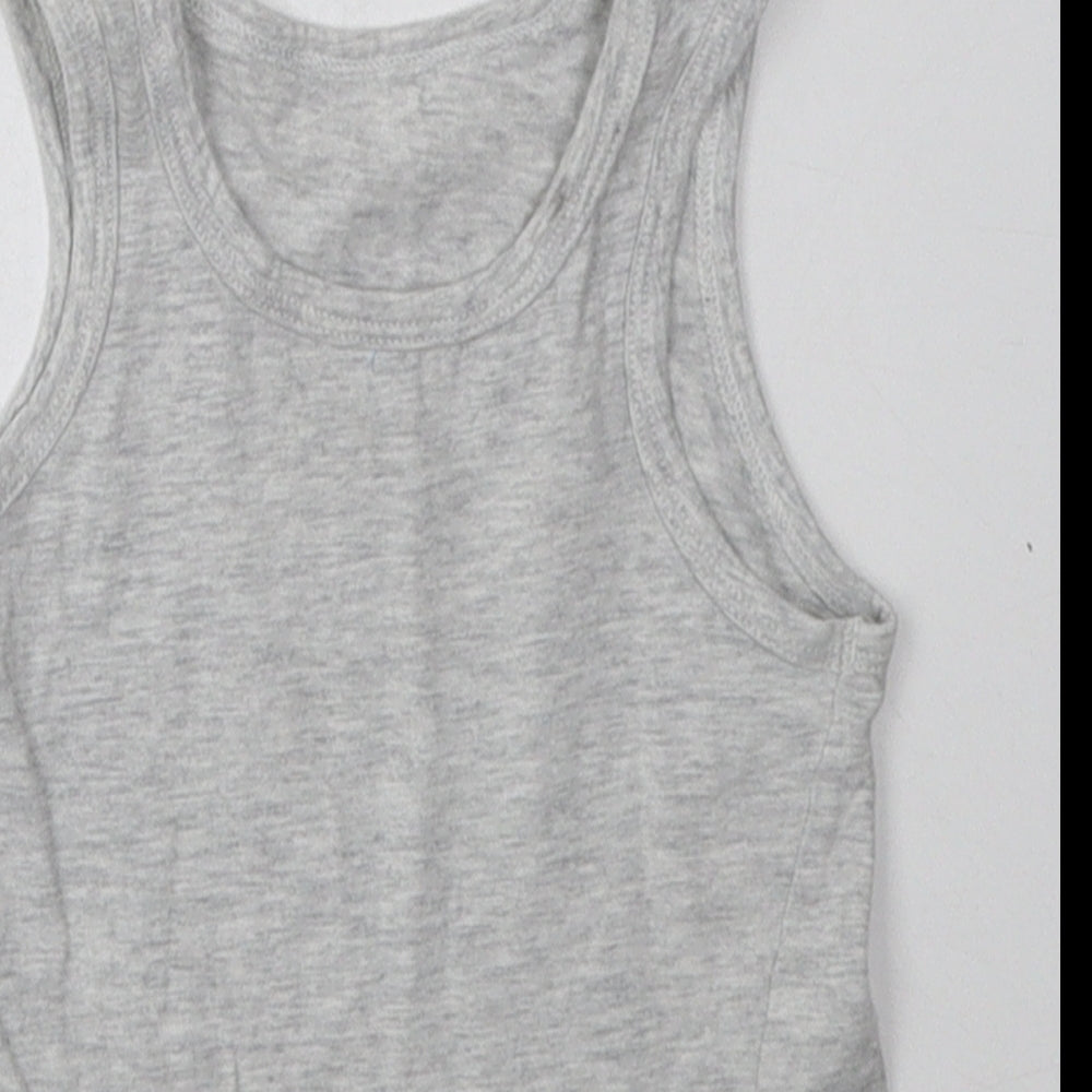 F&F Boys Grey  Cotton Basic Tank Size 3-4 Years Scoop Neck Pullover