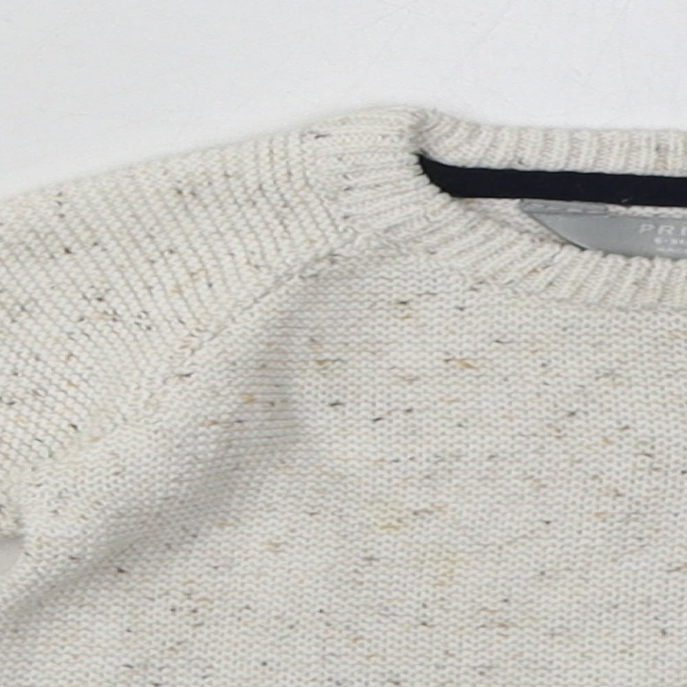 Primark Boys Beige  Cotton Basic Casual Size 6-9 Months Crew Neck Button