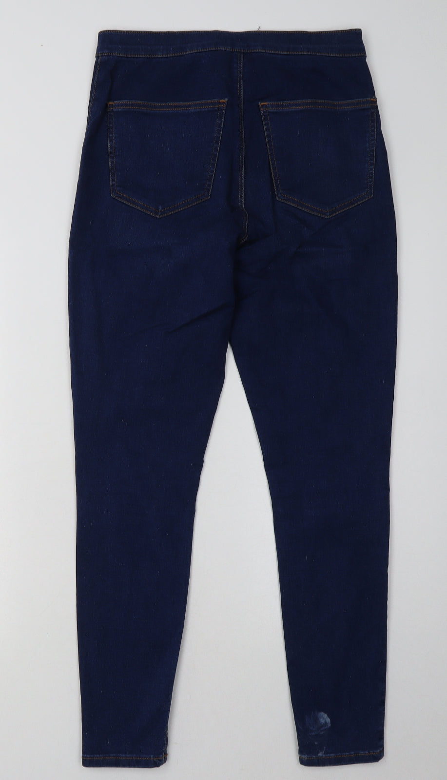 Topshop Womens Blue  Cotton Skinny Jeans Size 30 L30 in Regular Button