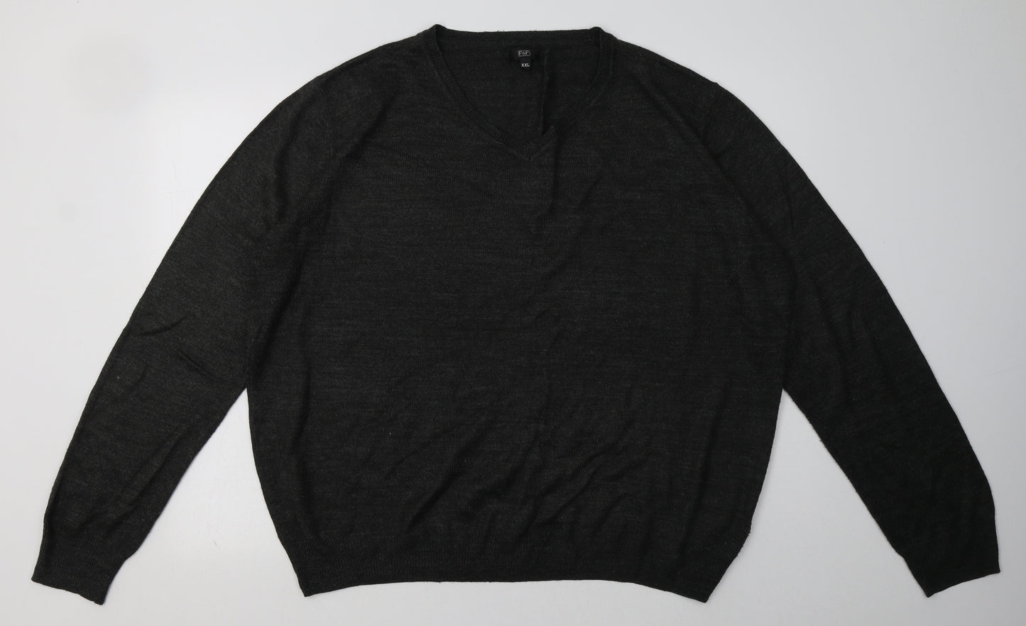 F&F Mens Grey  Acrylic Pullover Sweatshirt Size 2XL