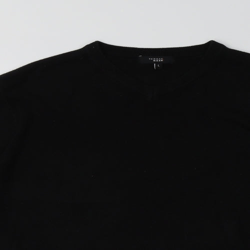 Debenhams Mens Black  Acrylic Pullover Sweatshirt Size L
