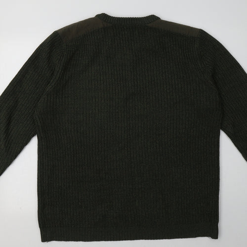 George Mens Green  Acrylic Pullover Sweatshirt Size L