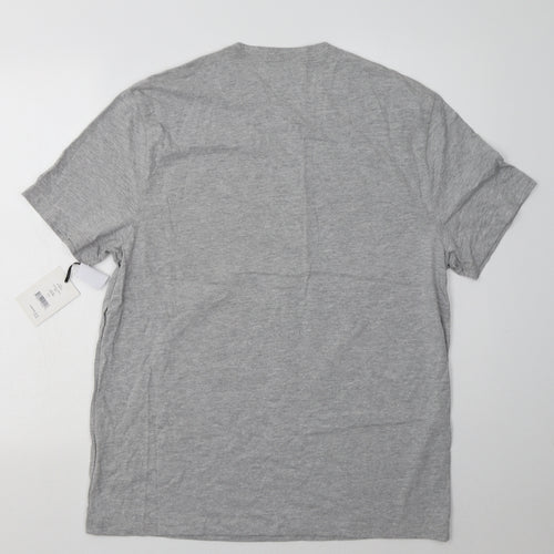 DKNY Mens Grey  Cotton  T-Shirt Size L Crew Neck