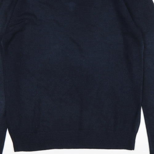 Cedar Wood State Mens Blue V-Neck  Acrylic Pullover Jumper Size S