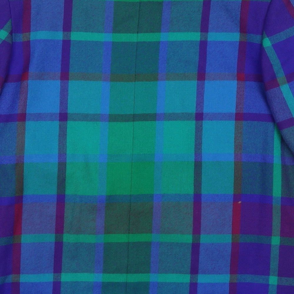 Avoca Womens Multicoloured Plaid Wool Jacket Suit Jacket Size M