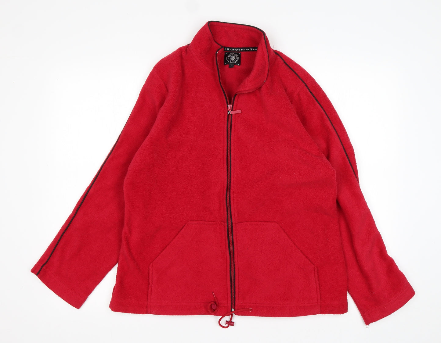 Carolyn Taylor Womens Red  Polyester Full Zip Sweatshirt Size L