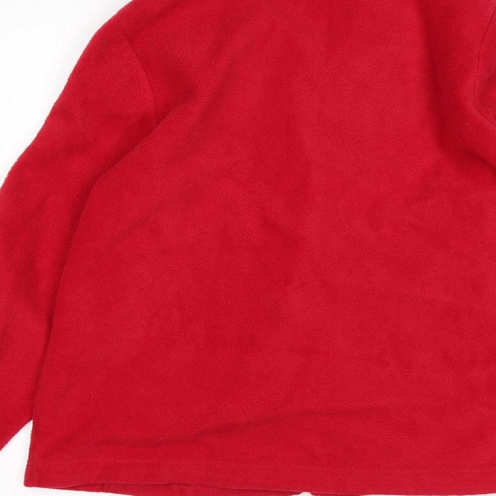Carolyn Taylor Womens Red  Polyester Full Zip Sweatshirt Size L