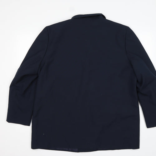 Klass Womens Blue  Polyester Jacket Suit Jacket Size 20