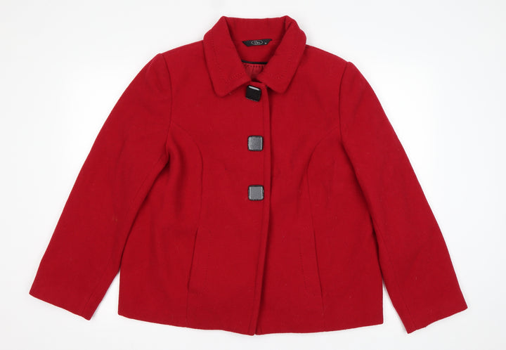 BM Womens Red Overcoat Coat Size 14