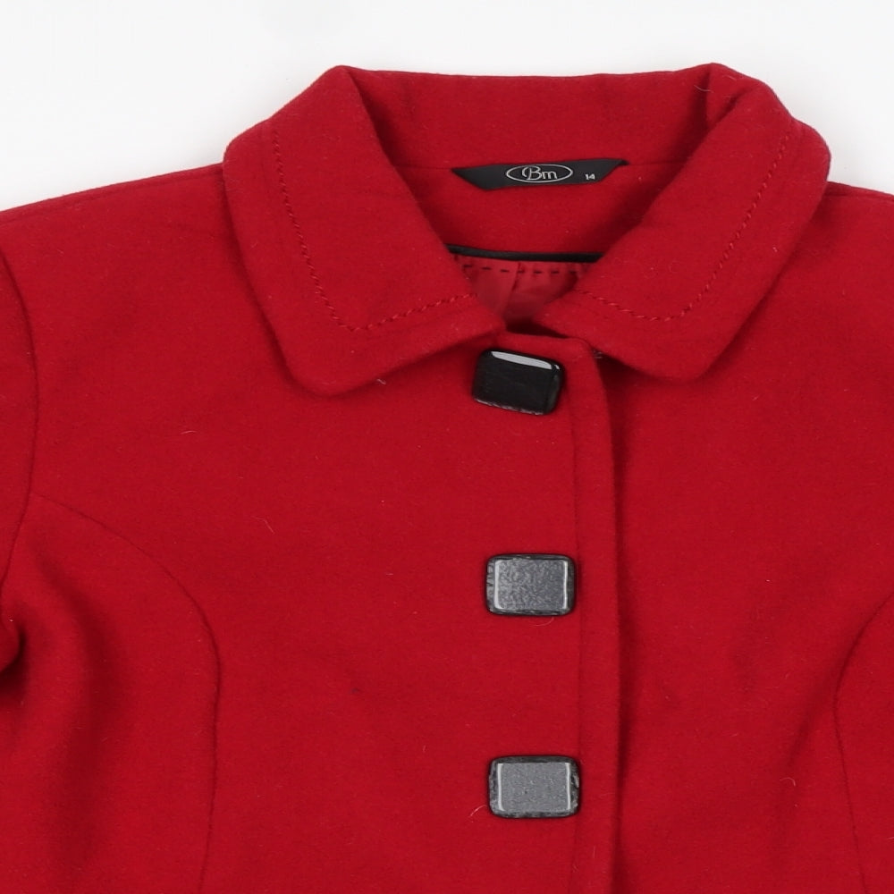 BM Womens Red   Overcoat Coat Size 14