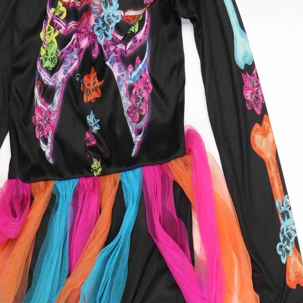 George Girls Multicoloured  Polyester Jumpsuit One-Piece Size 9-10 Years   - skeleton Halloween