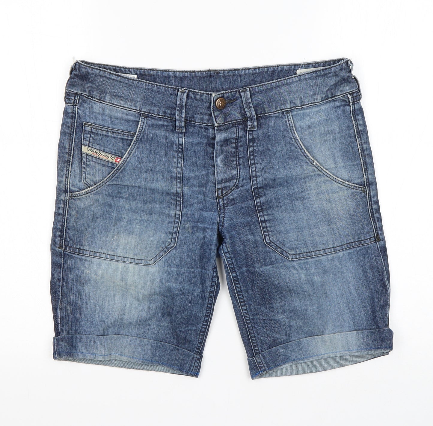 Diesel Mens Blue  Cotton Bermuda Shorts Size 32 in L9 in Regular