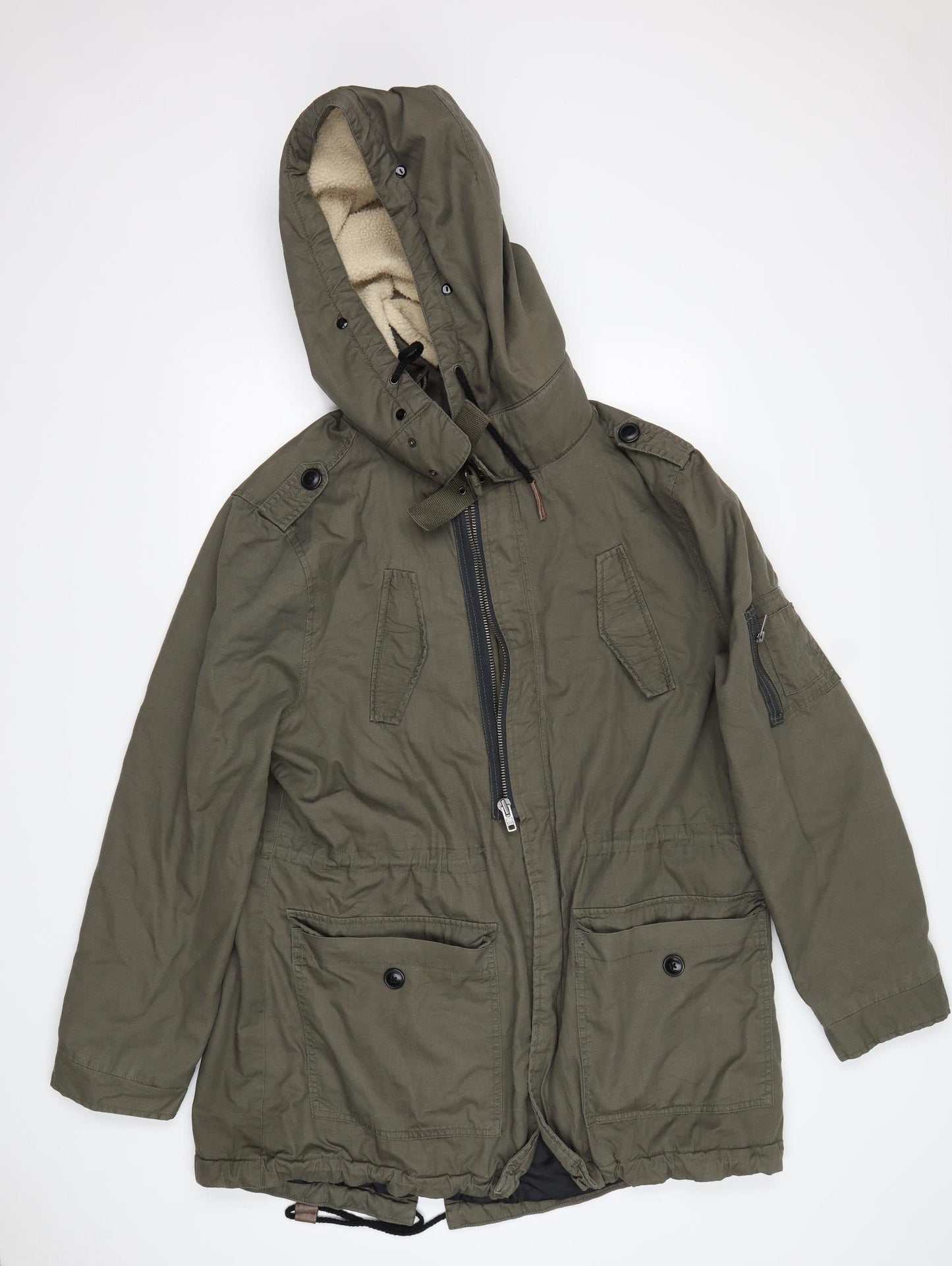 River Island  Mens Green   Parka Coat Size L