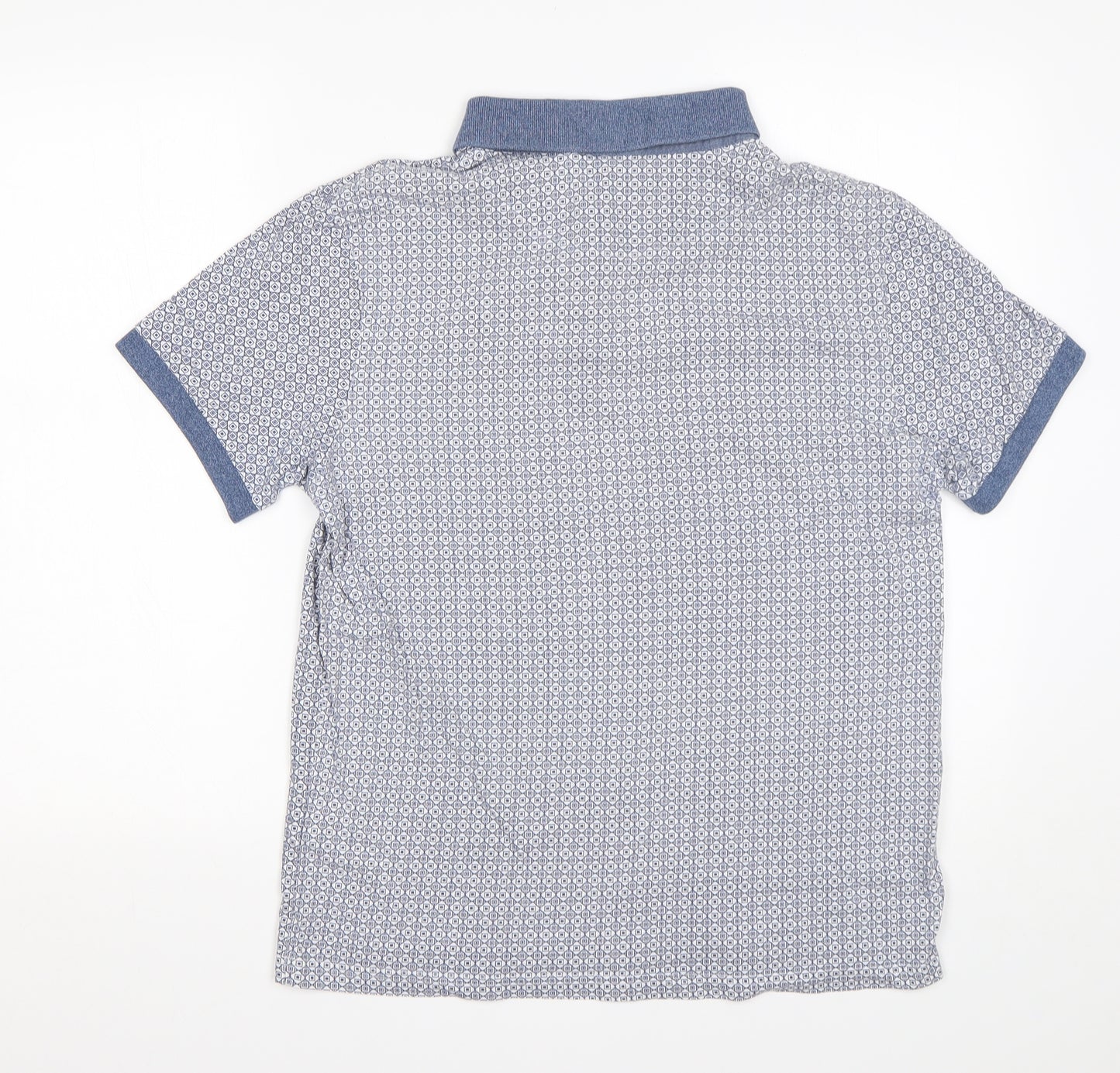 Red Herring  Mens Multicoloured Geometric Cotton  Polo Size M Collared