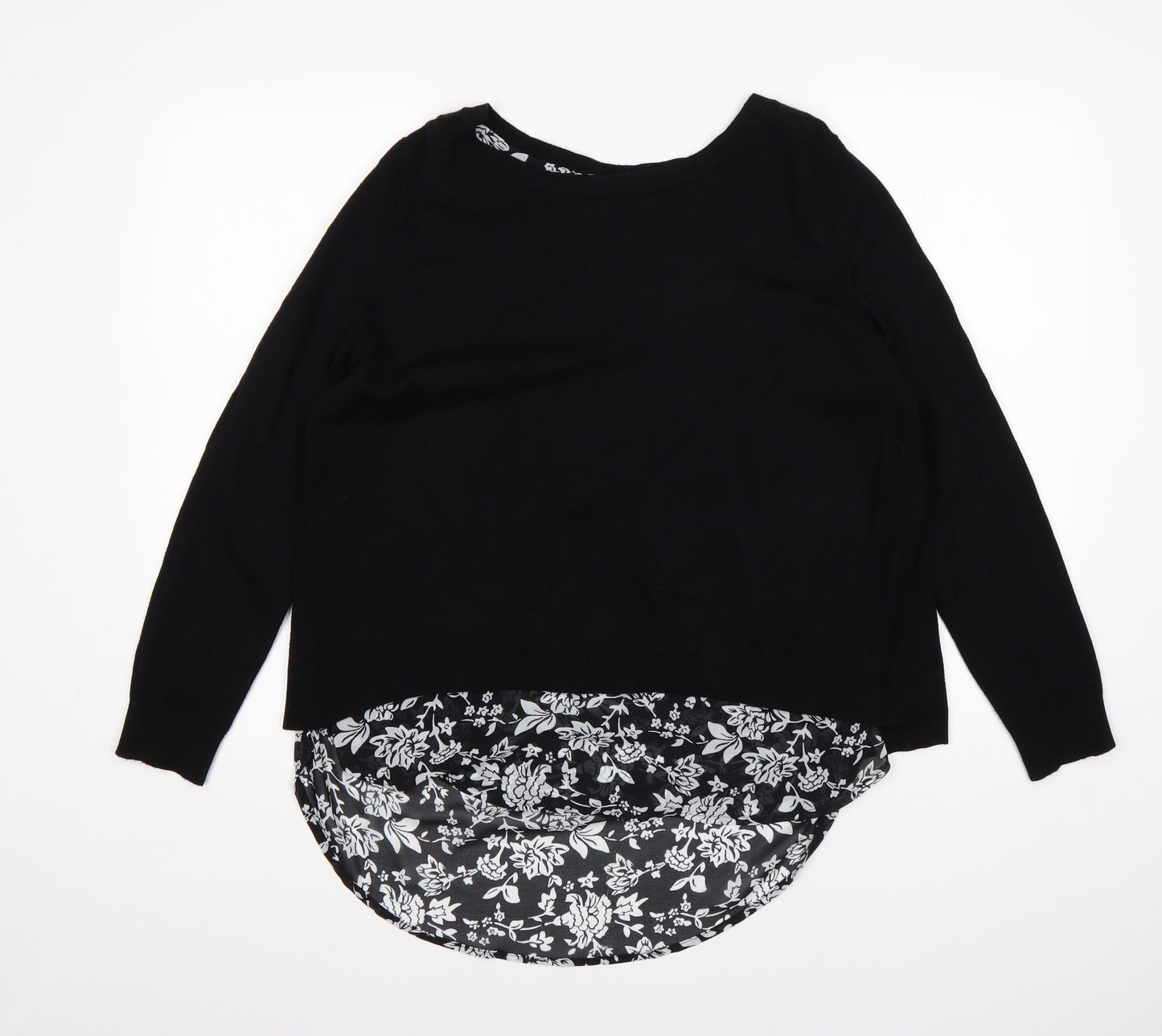 George Womens Multicoloured Round Neck Floral Viscose Pullover Jumper Size 14   - jumper with blouse