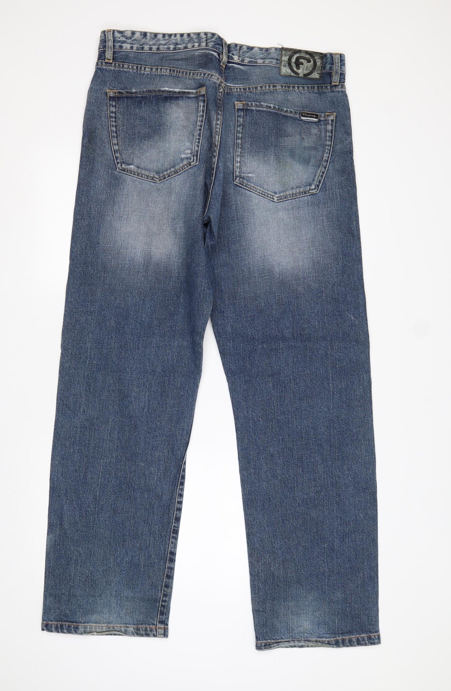 Firetrap Mens Black  Cotton Straight Jeans Size 36 L32 in Regular